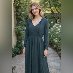 Chic Soul Modest Maxi Prairie Dress Long Sleeve Dress